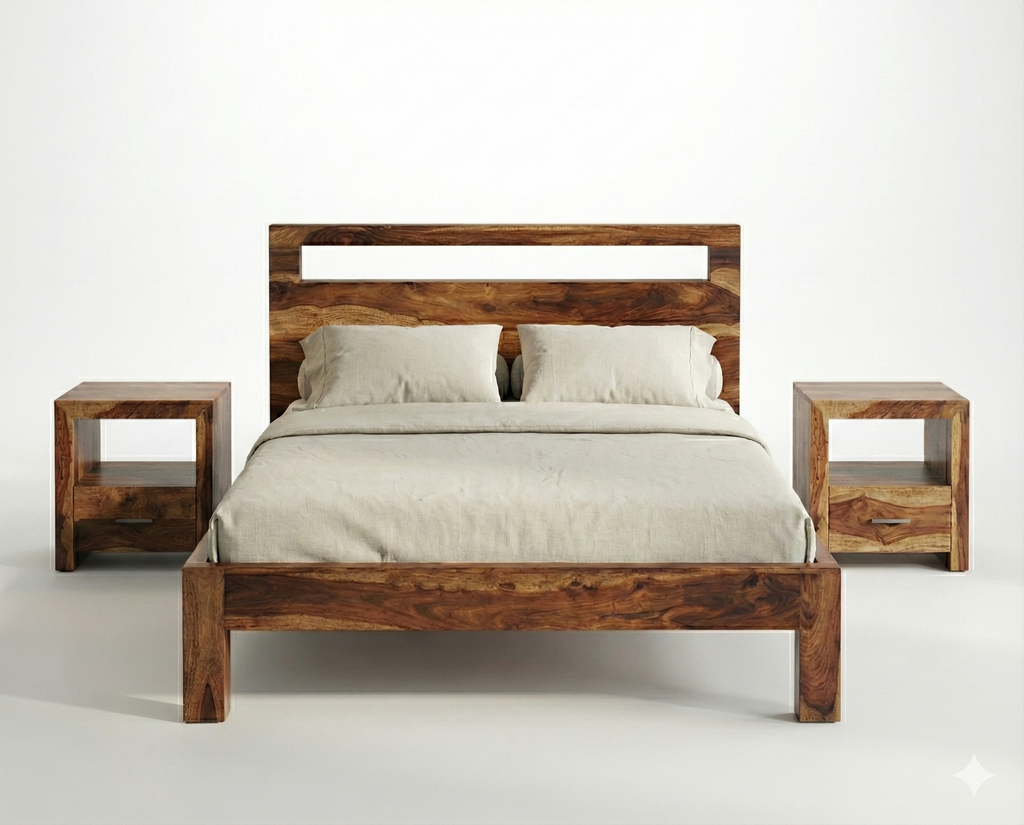Cama Enzo – palisandro macizo marrón