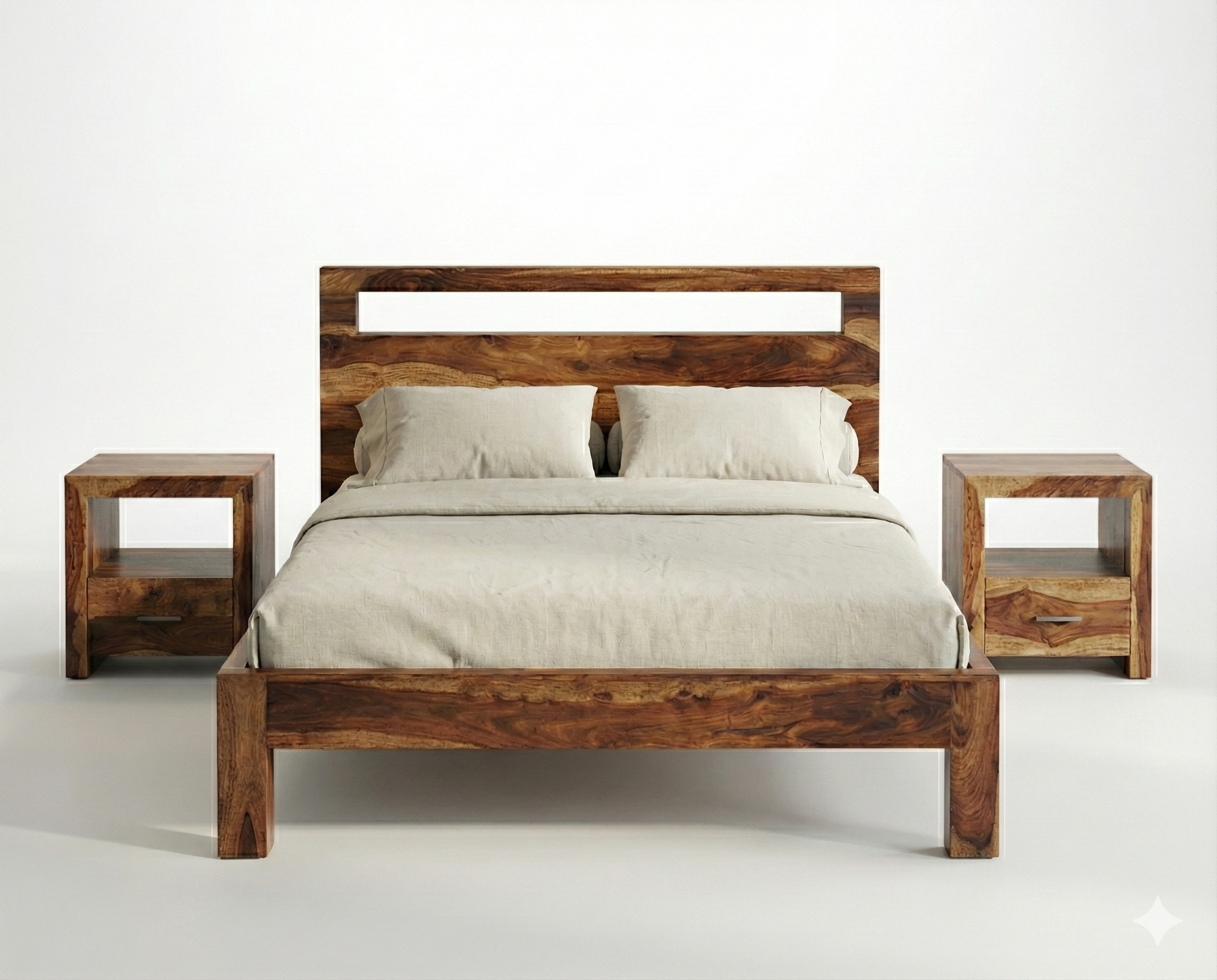 Cama Enzo – palisandro macizo marrón
