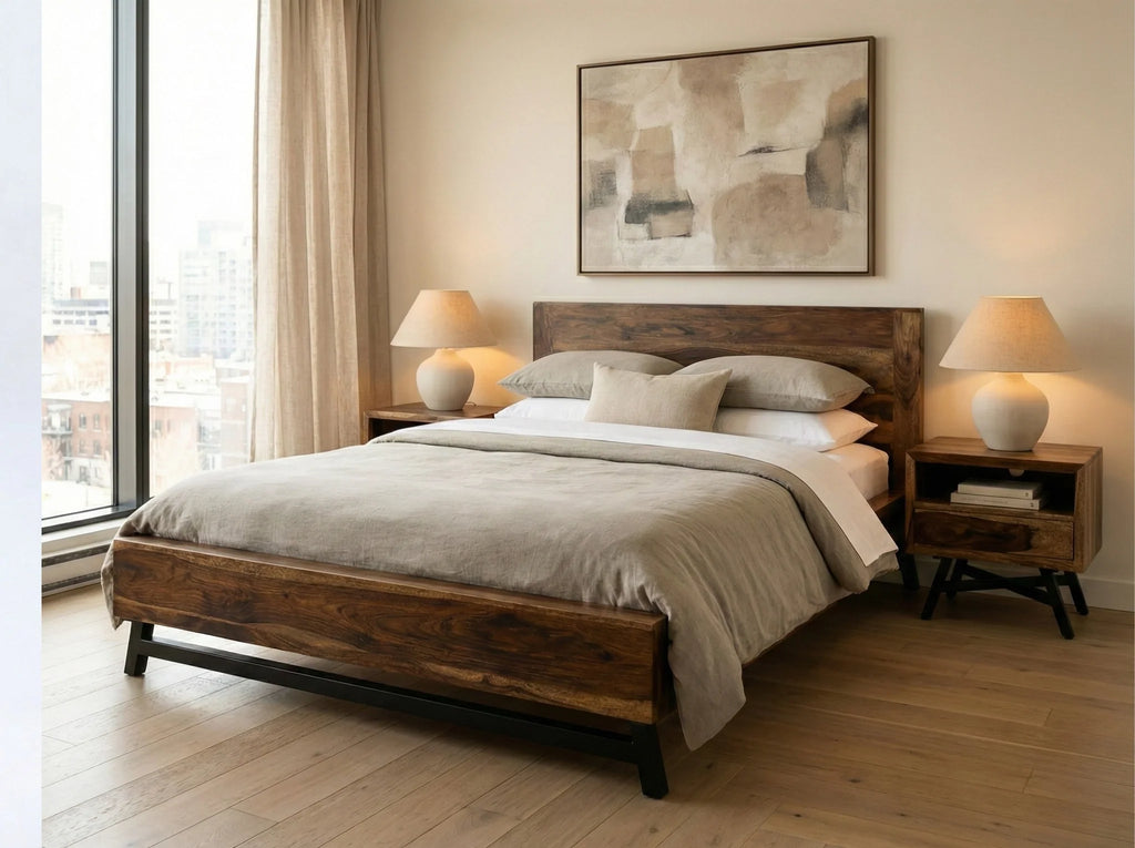 Lit Loft - Sheesham Massif Brun