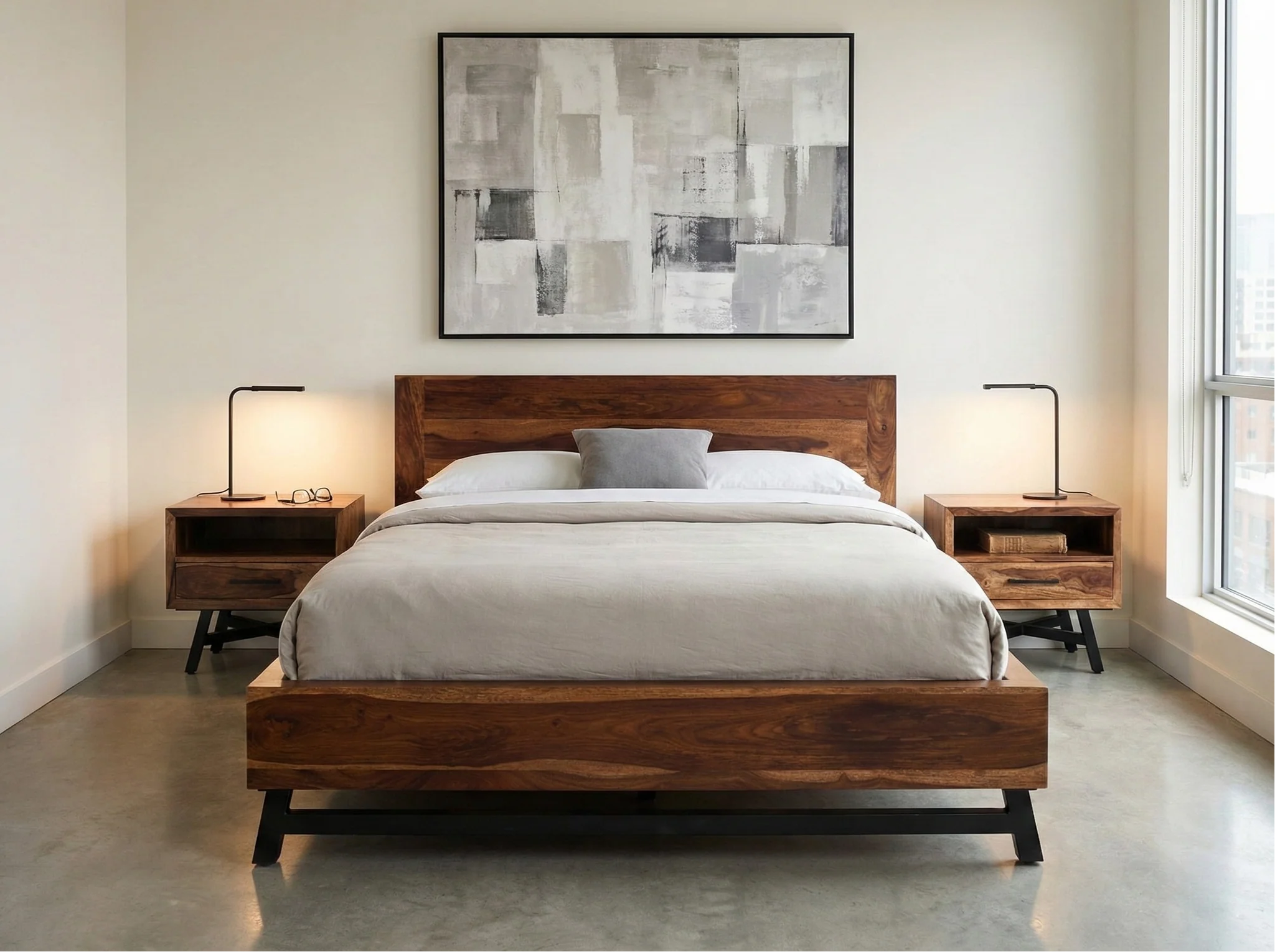 Lit Loft - Sheesham Massif Brun