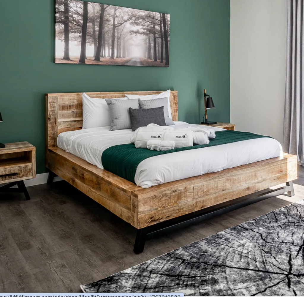 Lit Retro – manguier massif naturel