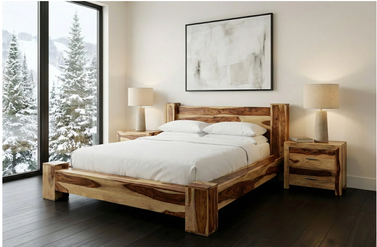 Lit Jamba – sheesham massif naturel