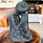 Statue Bouddha assis 10'' – pierre noire