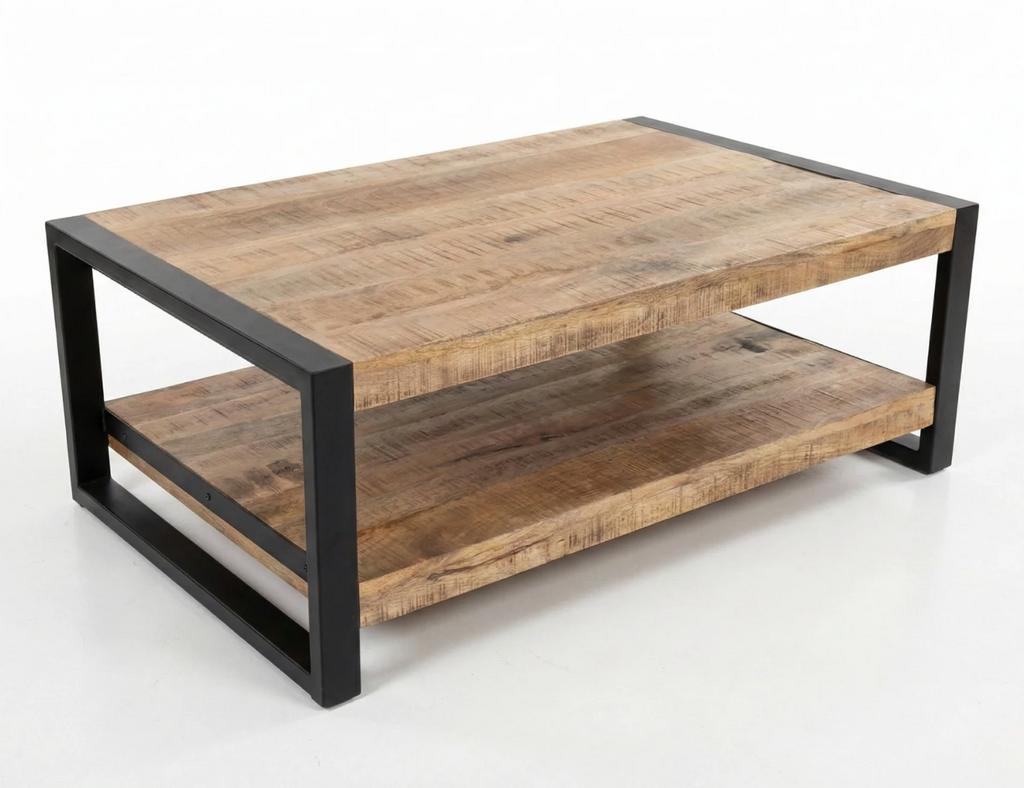 Table de salon Factory – manguier massif texturé