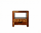 Enzo Bedside Table – brown sheesham